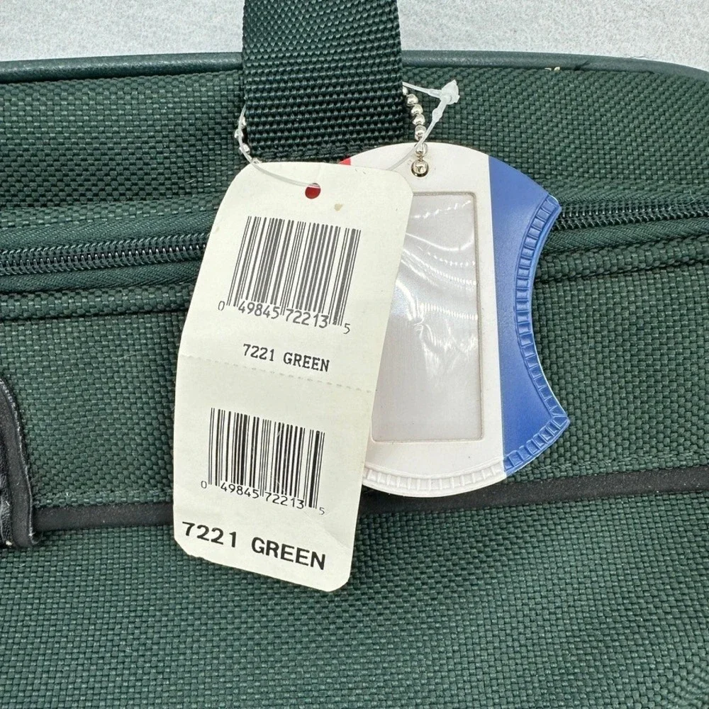 VTG American Tourister Green Canvas Bag Travel Carry On Luggage‎ DEADSTOCK